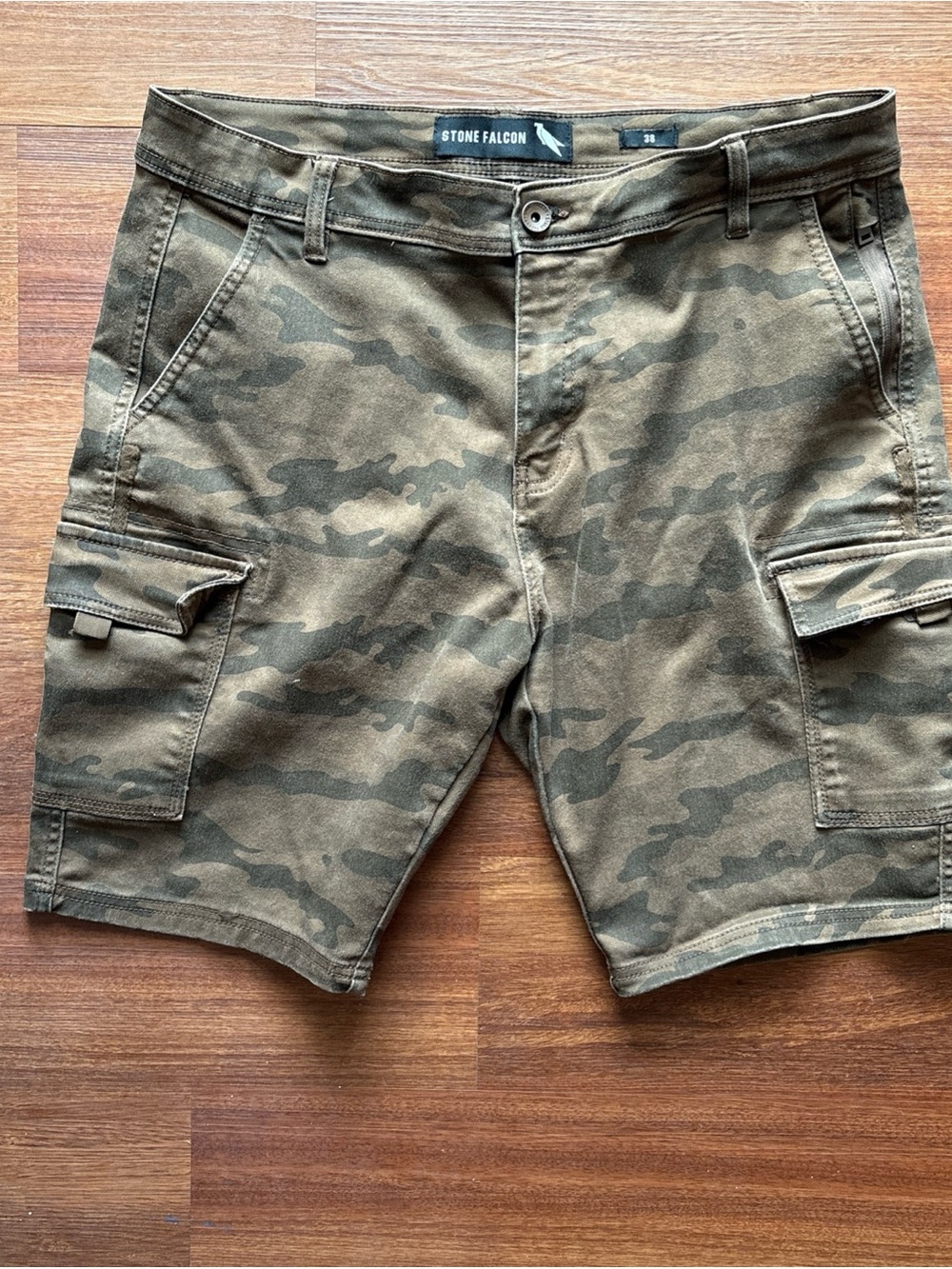 Stone Falcon Mens 38 Camo Cargo Shorts Stretch‎ Utility Outdoor Casual